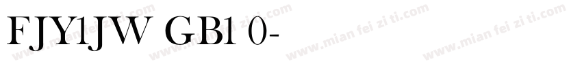 FJY1JW GB1 0字体转换